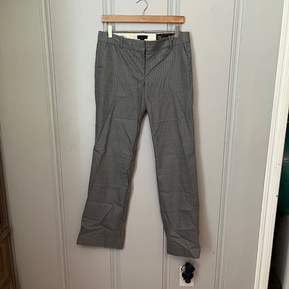 J. Crew Collection Ing Loro Piana Wool Gray Pinstripe Dress Pants Size 8